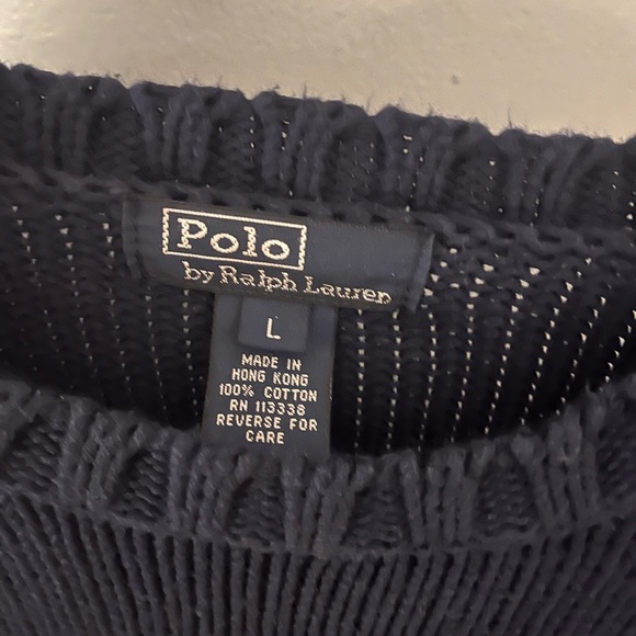 Ralph Lauren Women's Navy Crew Neck Sweater - Picture 2 of 2